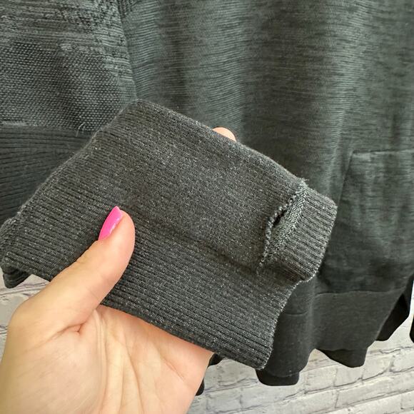 Smartwool Intraknit Merino Sport Pullover Hoodie Black Thumb Holes Size Large - Picture 7 of 12